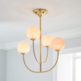 An Image of Gigi Pink Ceiling Fitting Gold
