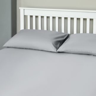 An Image of The Willow Manor 100% Cotton Percale Super King Fitted Sheet - Silver