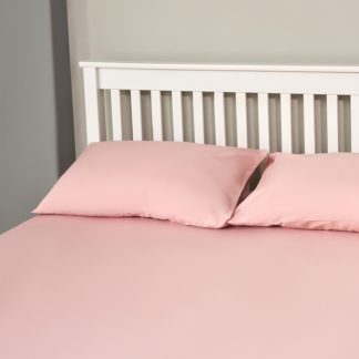 An Image of The Willow Manor 100% Cotton Percale Super King Fitted Sheet - Blush