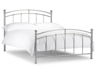 An Image of Chatsworth Silver Finish Metal Bed Frame - 4ft6 Double