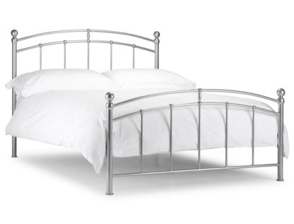 An Image of Chatsworth Silver Finish Metal Bed Frame - 4ft6 Double