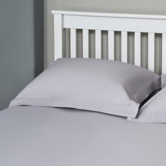 An Image of The Willow Manor 100% Cotton Percale Oxford Pillowcase Pair - Silver