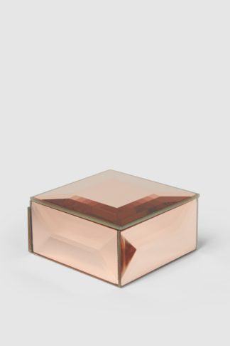 An Image of Rose Gold Mirror Decorative Box Small