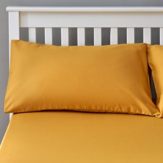 An Image of The Willow Manor Easy Care Percale Housewife Pillowcase Pair - Ochre