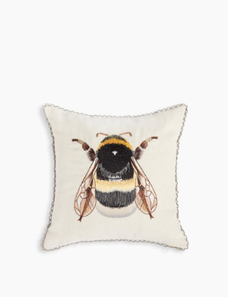 An Image of M&S Bumblebee Embroidered Cushion
