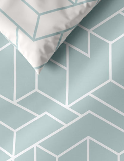 An Image of M&S Unisex Cotton Blend Geometric Bedding Set