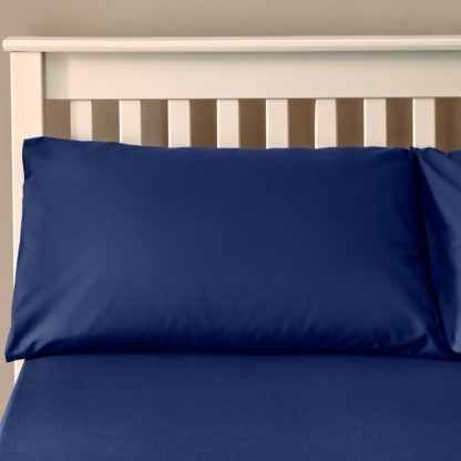 An Image of The Willow Manor Easy Care Percale Housewife Pillowcase Pair - Navy