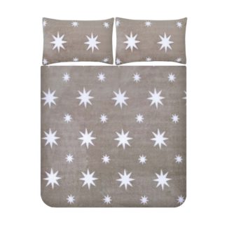 An Image of Snuggle Fleece Bedding Set - Grey Star - King