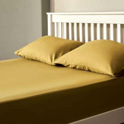 An Image of The Willow Manor 100% Cotton Percale Single Fitted Sheet - Olive