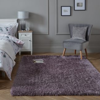 An Image of Riviera Sparkle Shaggy Rug Riviera Mauve