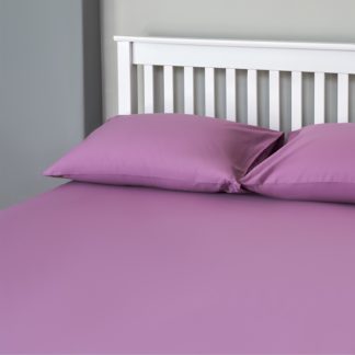 An Image of The Willow Manor 100% Cotton Percale Single Fitted Sheet - Grape