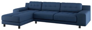 An Image of Habitat Hendricks Left Corner Fabric Chaise - Blue