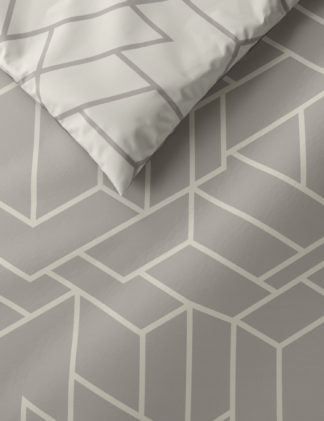 An Image of M&S Unisex Cotton Blend Geometric Bedding Set