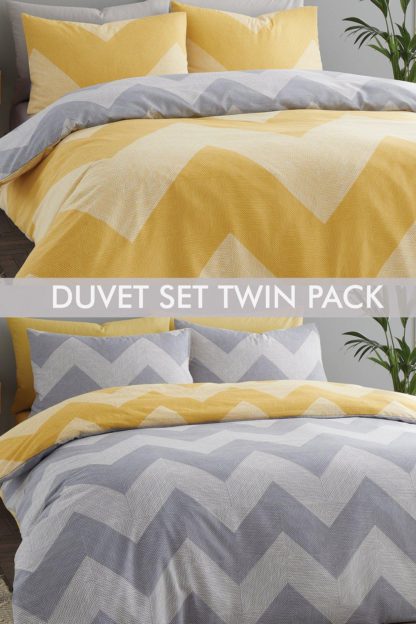 An Image of Geo Twin Pack Double Duvet Set