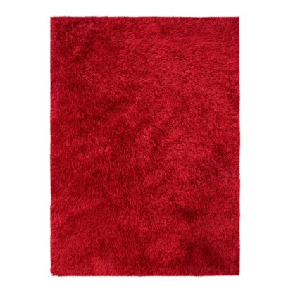 An Image of Montana Shaggy Rug Dark Red