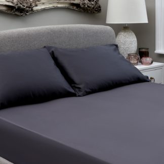 An Image of The Willow Manor Egyptian Cotton Sateen Single Fitted Sheet - Steel