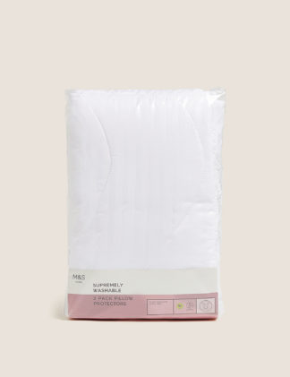 An Image of M&S 2 Pack Supremely Washable Pillow Protectors
