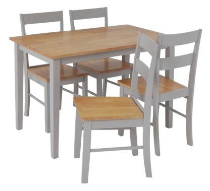 An Image of Habitat Chicago Solid Wood Round Table & 4 Two Tone Chair