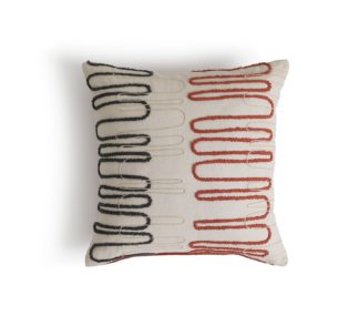 An Image of Habitat Squiggle Embroidered Cushion - Cream - 43x43cm