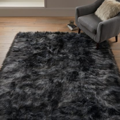 An Image of Siberia Faux Sheepskin Rug Siberia Brown