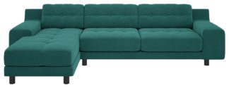 An Image of Habitat Hendricks Left Corner Velvet Chaise - Teal