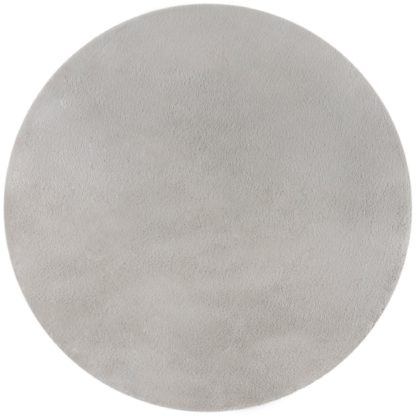 41f02a186c593794501c955d317a9be1a59dc0f4c169a73056ce05ee6b5ad26d-1.jpg An Image of Faux Fur Supersoft Lush Circle Rug Grey