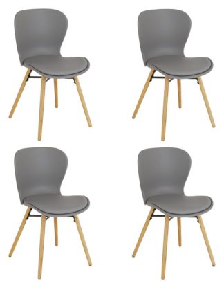 An Image of Habitat Etta Plastic Dining Chair - Grey