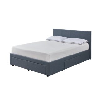 An Image of Habitat Heathdon 4 Drawer Kingsize Bed Frame - Grey