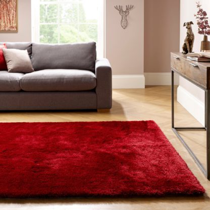 An Image of Indulgence Shaggy Rug Red
