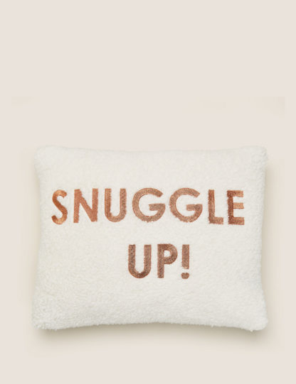An Image of M&S Snuggle Up Embroidered Bolster Cushion