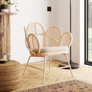An Image of Flower Rattan Chair Natural