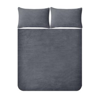 An Image of Snuggle Fleece Bedding Set - Charcoal - King
