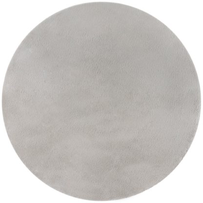 50a7fb1569dee813a12e05eb2c25611914978dfbba59f6a6170818a5a1a5cb2c-1.jpg An Image of Faux Fur Supersoft Lush Circle Rug Grey