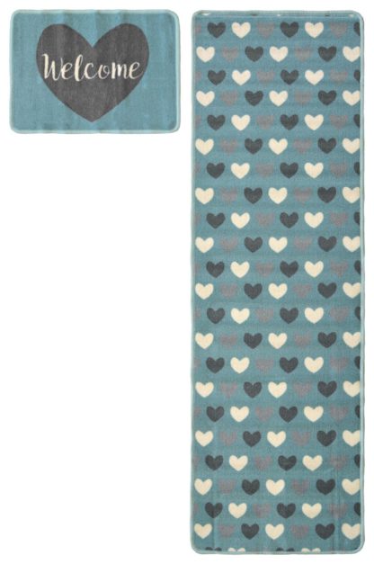 An Image of Homemaker Washable Chevron Mat & Runner - 57x150cm - Grey