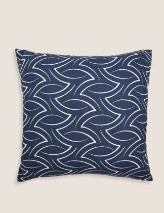 An Image of M&S Pure Cotton Swirl Geometric Cushion