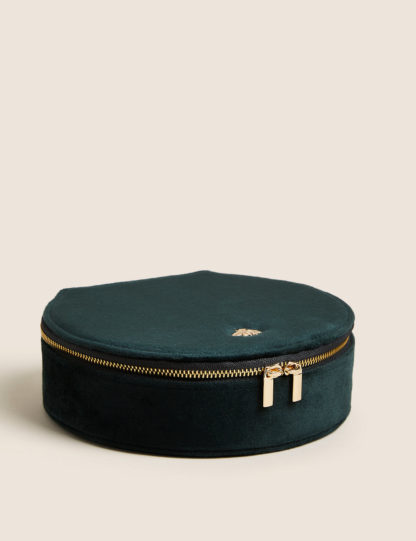 An Image of M&S Velvet Round Jewellery Box