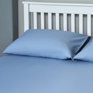 An Image of The Willow Manor 100% Cotton Percale Housewife Pillowcase Pair - Bluebell
