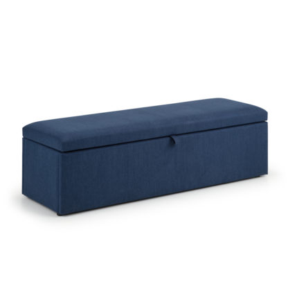 An Image of Sorrento Blue Fabric Blanket Box