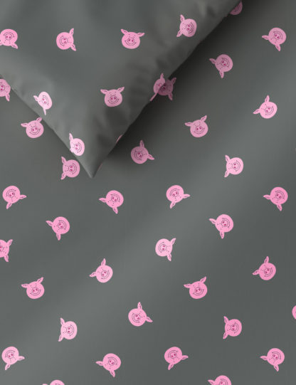 An Image of M&S Percy Pig™ Cotton Blend Percy Repeat Bedding Set