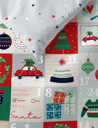 An Image of M&S Cotton Rich Advent Calendar Bedding Set