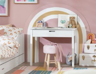 An Image of Habitat Rico Kids 1 Drawer Desk - White