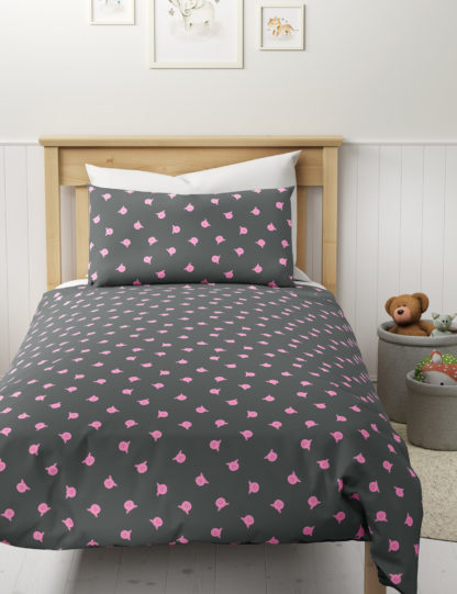An Image of M&S Percy Pig™ Cotton Blend Percy Repeat Bedding Set