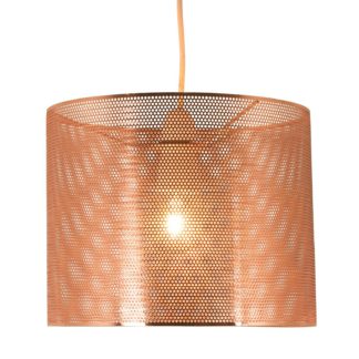 An Image of Barney Mesh Easy Fit Pendant Light Shade - Copper