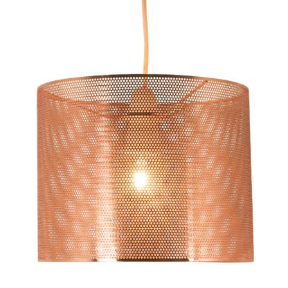 An Image of Barney Mesh Easy Fit Pendant Light Shade - Copper