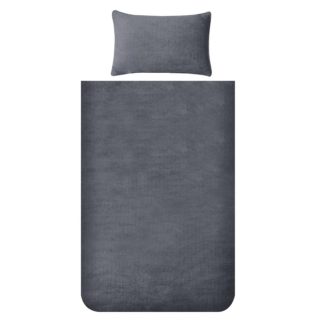 An Image of Snuggle Fleece Bedding Set - Charcoal - Single