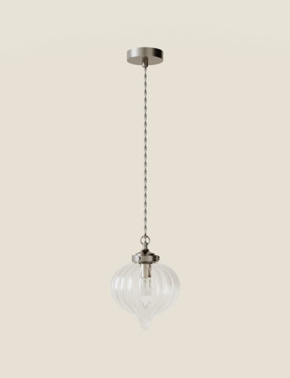 An Image of M&S Glass Teardrop Pendant Light