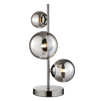 An Image of Orb II 3 Light Table Lamp - Black Chrome Smoke