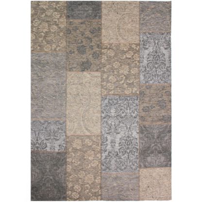 An Image of Romance Patchwork Rug Grey and White