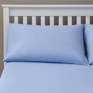 An Image of The Willow Manor Easy Care Percale Housewife Pillowcase Pair - Light Blue