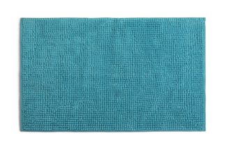 An Image of Habitat Microfibre Bobble Bath Mat - Aqua